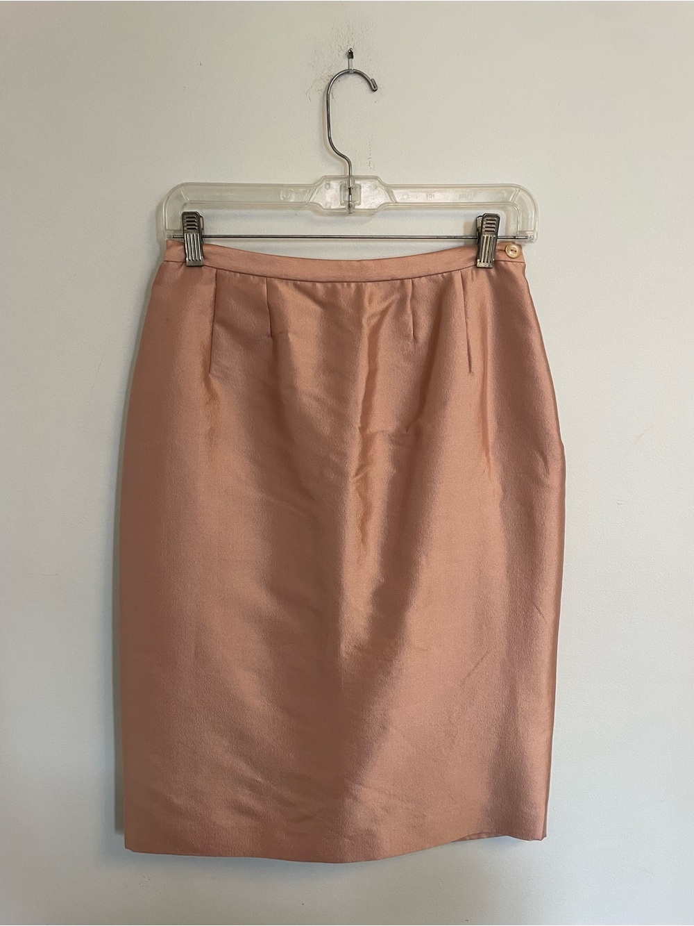 Vintage Prada Satin Pencil Skirt in Blush Pink